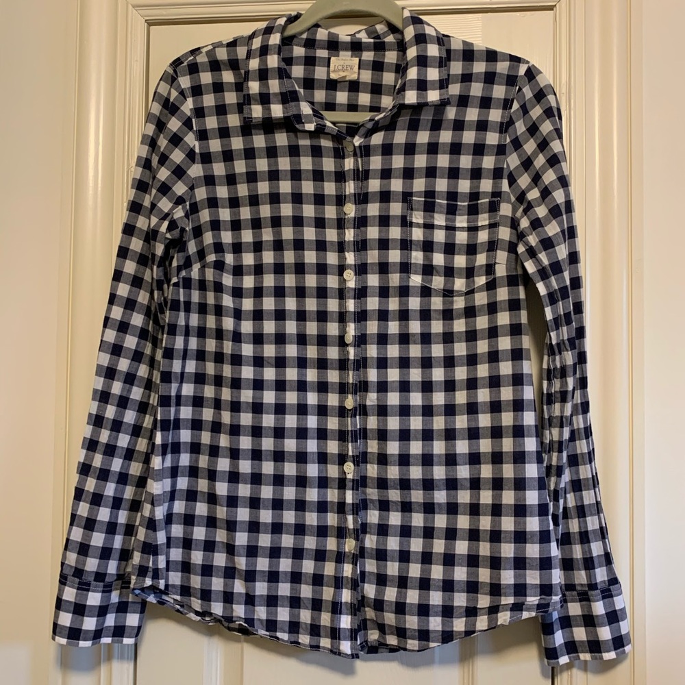 J. Crew Gingham Button Down Shirt